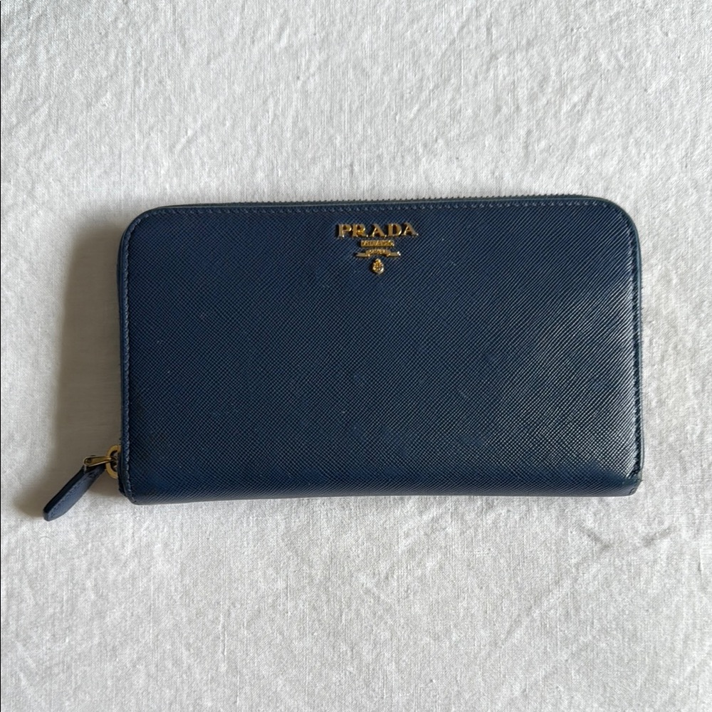 Prada Blue Leather Wallet